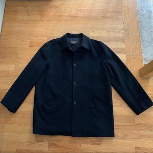 Ermenegildo Zengna Navy Blue Wool & Cashmere Coat